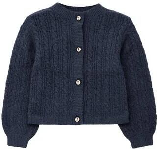 S.Oliver gebreid vest donkerblauw Meisjes Polyamide Ronde hals Effen