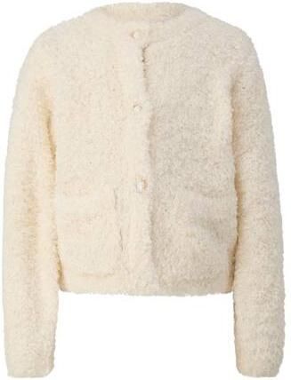 S.Oliver gebreid vest ecru Meisjes Polyester Ronde hals Effen