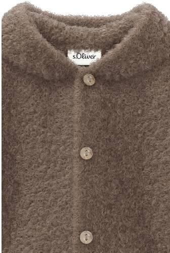 S.Oliver gebreid vest lichtbruin Polyester Capuchon Effen