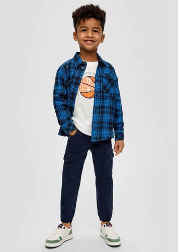 S.Oliver geruit overhemd blauw zwart Jongens Katoen Klassieke kraag Ruit 128 134