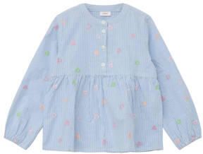 S.Oliver gestreepte longsleeve blauw wit Meisjes Katoen Rolkraag Streep 104 110