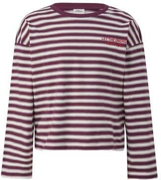S.Oliver gestreepte longsleeve paars Meisjes Katoen Ronde hals Streep