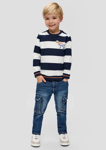 S.Oliver gestreepte sweater ecru Jongens Stretchkatoen Ronde hals Streep 128 134