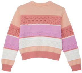 S.Oliver gestreepte trui roze oranje wit Multi Meisjes Polyester Ronde hals 134 140 - Foto 3