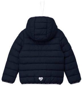 S.Oliver gewatteerde tussenjas donkerblauw Meisjes Polyester Capuchon Effen 140