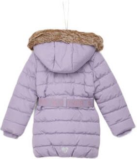 S.Oliver gewatteerde winterjas lila Paars Meisjes Polyester Capuchon Effen 134