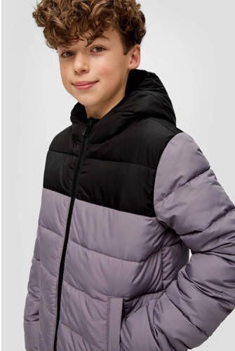 S.Oliver gewatteerde zomerjas grijs zwart Jongens Polyester Capuchon Effen 134 140 - Foto 2