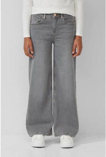 S.Oliver high waist wide leg jeans grey denim Grijs Effen - Foto 3