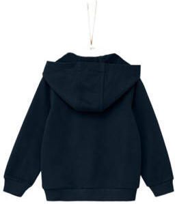 S.Oliver hoodie met printopdruk donkerblauw Sweater Jongens Katoen Capuchon 116 122