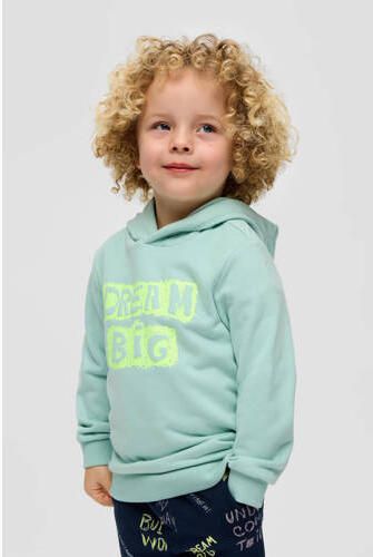 S.Oliver hoodie met tekst turquoise Sweater Blauw Tekst 104 110 - Foto 2