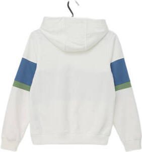 S.Oliver hoodie met tekst wit Sweater Jongens Katoen Capuchon Tekst 158 164