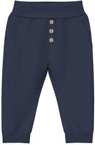 S.Oliver katoenen babybroek marineblauw Effen