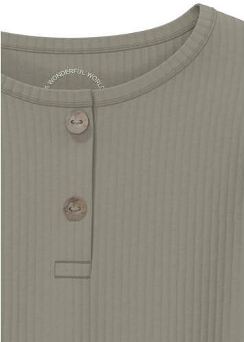 S.Oliver longsleeve groen Jongens Stretchkatoen Ronde hals Effen