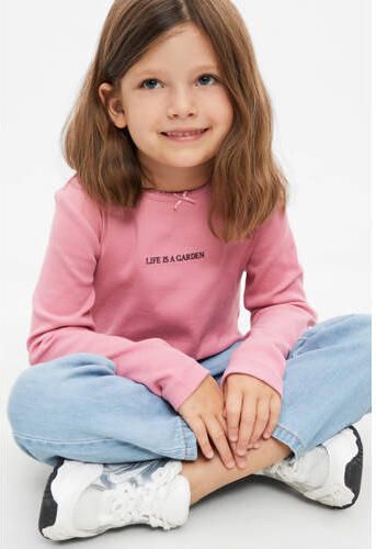 S.Oliver longsleeve met borduursels roze Meisjes Katoen Ronde hals Effen - Foto 3