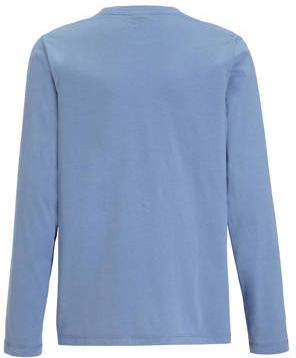 S.Oliver longsleeve met printopdruk blauw Jongens Katoen Ronde hals Printopdruk 134 140