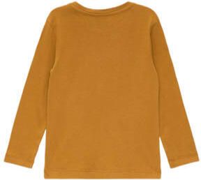 S.Oliver longsleeve met printopdruk camel Bruin Jongens Katoen Ronde hals 128 134