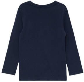 S.Oliver longsleeve met printopdruk donkerblauw Jongens Katoen Ronde hals 116 122