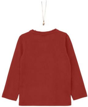 S.Oliver longsleeve met printopdruk donkerrood Jongens Katoen Ronde hals 116 122