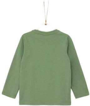 S.Oliver longsleeve met printopdruk groen Jongens Katoen Ronde hals Printopdruk 116 122