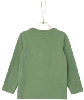 S.Oliver longsleeve met printopdruk groen Jongens Katoen Ronde hals Printopdruk 116 122
