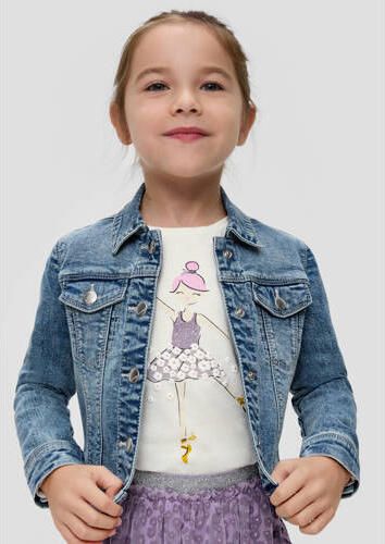 S.Oliver longsleeve met printopdruk wit Meisjes Katoen Ronde hals Printopdruk 128 134 - Foto 3