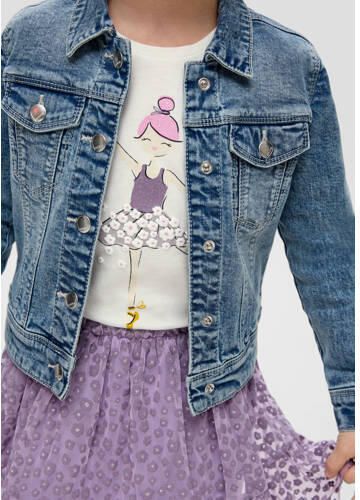 S.Oliver longsleeve met printopdruk wit Meisjes Katoen Ronde hals Printopdruk 128 134