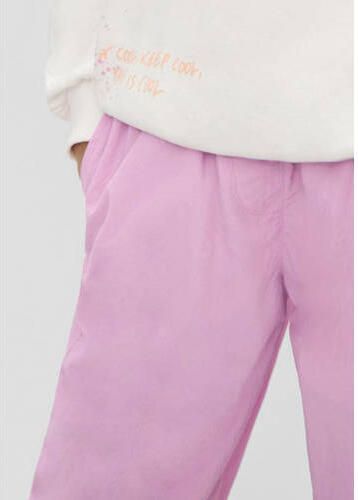 S.Oliver loose fit broek roze Meisjes Polyamide Effen 140