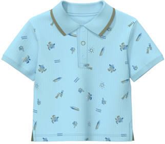 S.Oliver polo lichtblauw Jongens Stretchkatoen Polokraag All over print