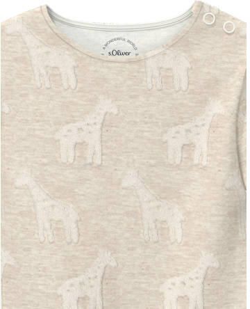 S.Oliver rechtvallende longsleeve met print beige Katoen Ronde hals - Foto 2
