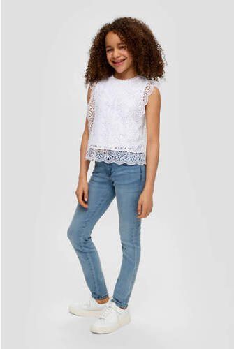 S.Oliver regular fit jeans light blue denim Blauw Meisjes Stretchdenim 134 - Foto 3