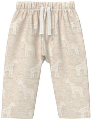 S.Oliver relaxed fit babybroek met print beige Katoen