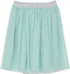S.Oliver rok met all over print en glitters turquoise Blauw Meisjes Katoen 104