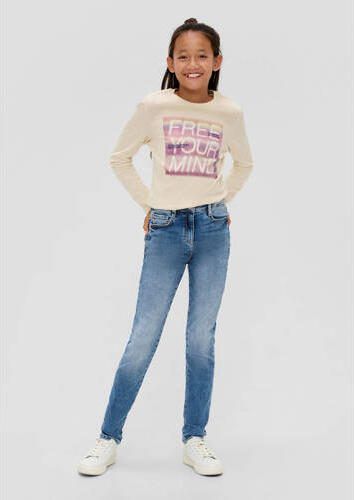 S.Oliver slim fit jeans blauw Meisjes Polyester Effen 134 - Foto 2