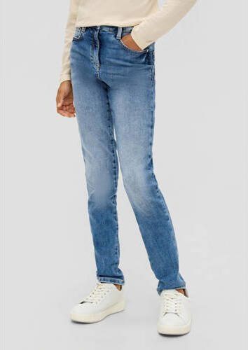 S.Oliver slim fit jeans blauw Meisjes Polyester Effen 134 - Foto 4