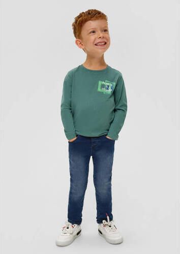 S.Oliver slim fit jeans donkerblauw Jongens Stretchdenim Effen 110 - Foto 3