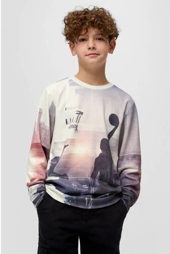 S.Oliver sweater met all over print ecru Jongens Polyester Ronde hals All over print 158 164