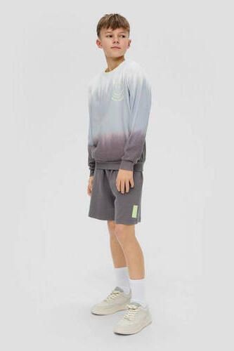 S.Oliver sweater met backprint grijs grijsblauw wit Multi Backprint 134 140 - Foto 2