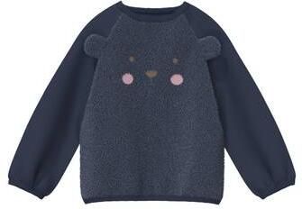 S.Oliver sweater met print donkerblauw Meisjes Stretchkatoen Ronde hals