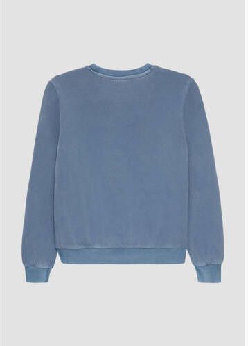 S.Oliver sweater met printopdruk blauw wit oranje Printopdruk 170 176