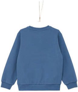 S.Oliver sweater met tekst lichtblauw Jongens Katoen Ronde hals Tekst 116 122 - Foto 1