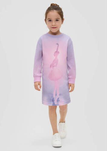 S.Oliver sweatjurk met printopdruk lila roze Paars Printopdruk 128 - Foto 2