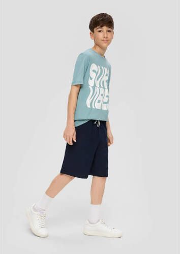 S.Oliver sweatshort donkerblauw Korte broek Effen XL