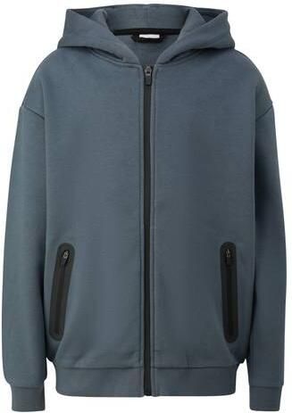 S.Oliver sweatvest antraciet Grijs Jongens Katoen Capuchon Effen
