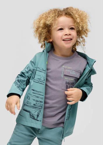 S.Oliver T-shirt grijs Jongens Katoen Ronde hals Effen 104 110