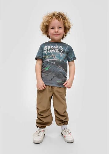 S.Oliver T-shirt met all over print grijsblauw Jongens Polyester Ronde hals 104 110 - Foto 2