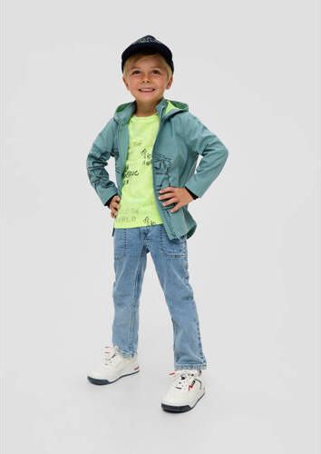 S.Oliver T-shirt met all over print limegroen Jongens Polyester Ronde hals 104 110 - Foto 2