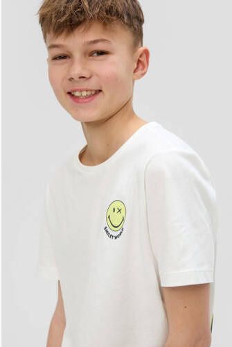S.Oliver T-shirt met backprint wit Jongens Katoen Ronde hals Backprint 146 152