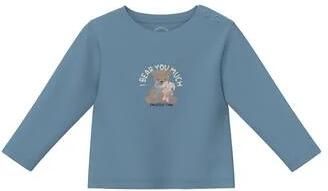 S.Oliver T-shirt met borduursels en print lichtblauw Meisjes Katoen Ronde hals glitter