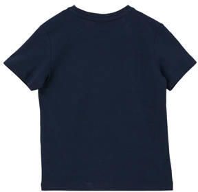 S.Oliver T-shirt met printopdruk donkerblauw Jongens Katoen Ronde hals 116 122