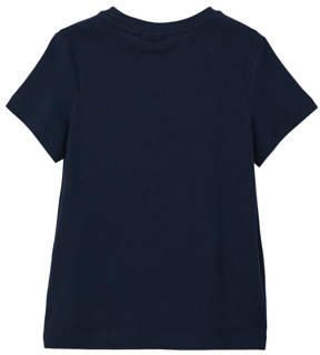 S.Oliver T-shirt met printopdruk donkerblauw Jongens Katoen Ronde hals 104 110